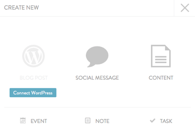 Select the type of content you want to add.