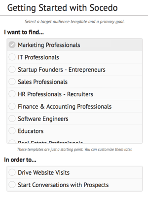 Select your target audience and what goal you want to drive.