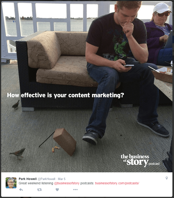 Create a visual story with a headline and branding for your business.