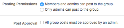 General group moderation settings.