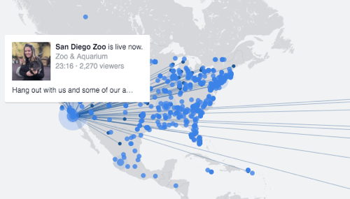 The live video map for discovering people broadcasting live throughout the world.